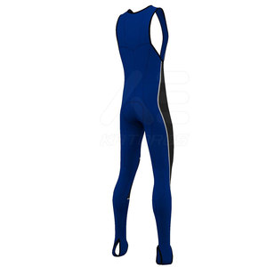 Pantalones de Ciclismo con Tirantes para Hombre, Color Azul y Negro, con Bloques de Color, Transpirables, Ajustados, Largos, Material de Spandex y Nailon - Product Image 3