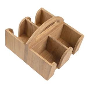 Ensemble de plateaux à tasses en bois poli et peint Craft Valley, multi-usages, pour servir des boissons, organiseur, accessoire de table à manger - Product Image 6