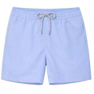 Shorts de Baño Ligeros Azul Cielo para Hombre, Tejido de Secado Rápido y Cómodo con Cintura Elástica y Cordón, Ropa de Playa Informal - Product Image 1