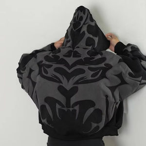 Sweat à capuche surdimensionné à impression puff, personnalisé, lourd, 100% coton, 500 g/m², fermeture éclair, sweat à capuche boxy pour homme, fabricant, prix bas - Product Image 2