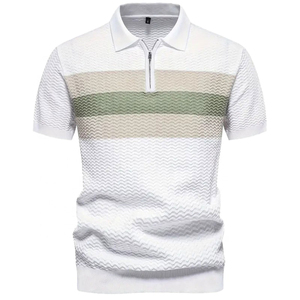 Camiseta de Manga Corta con Cierre de Cremallera para Hombre, de Alta Calidad, 100% Algodón, Secado Rápido, Estilo Moderno - Product Image 1