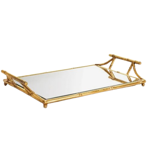 Plateaux de Service Uniques de Noël Ensemble de Deux Plateaux de Noël en Argent Nouveau Plateau Miroir en Métal avec Design Décoratif en Verre - Product Image 6