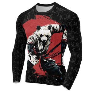 Custom manga larga Rashguard compresión Fit Gymwear tejido elástico de secado rápido MMA BJJ entrenamiento Top OEM fábrica - Product Image 5