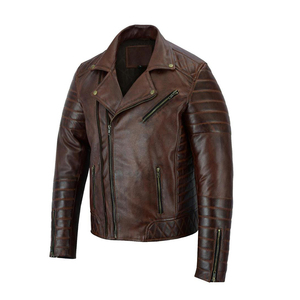 Chaqueta de cuero de piel de vaca para hombre profesional PU estilo callejero Popular con cuello levantado MOQ bajo ODM personalizado - Product Image 3
