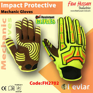 Gants de mécanicien personnalisés de protection contre les chocs pour un usage quotidien 2024 Gants de mécanicien de champ pétrolier et gazier Gants en cuir du Pakistan - Product Image 4