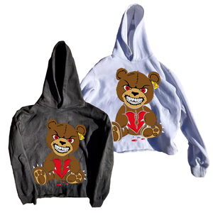 Logo personnalisé unisexe recadrée sweats uni sans cordon de serrage à capuche ourlet bord brut bas recadrée sweats à capuche hommes 2025 - Product Image 3