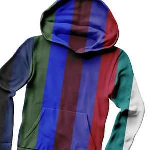 Sweat à capuche à rayures multicolores pour hommes et femmes Sweat-shirt en molleton doux Streetwear Stylish Casual Winter Wear Hoodie - Product Image 2