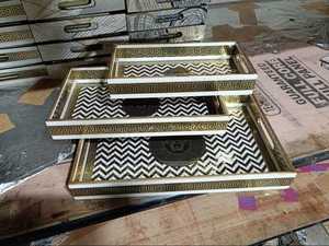 จีเอ็มอิมเพ็กซ์ชุดถาดไม้เอ็มดีเอฟและอีนาเมล3ชิ้นพร้อมที่จับสำหรับอาหารเช้าร้านอาหาร - Product Image 2