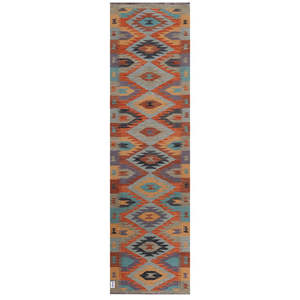 Alfombra Kilim de Maimana, Afganistán, 290 x 81 cm - Product Image 1