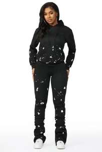 ชุดวอร์มแฟชั่นผู้ชายแบบมีฮู้ด กางเกงขาบานน้ำหนักเบา สั่งผลิตจำนวนมาก คุณภาพสูง รับทำโลโก้ OEM สำหรับฤดูหนาว - Product Image 5