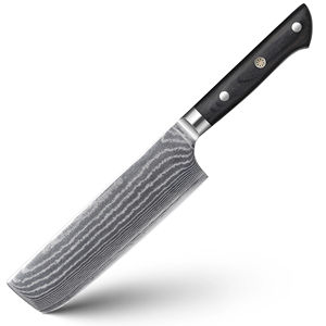 NOUVEAU Couteau de cuisine japonais en acier Damas à 67 couches de 7 pouces, couteau de chef Nakiri avec manche G10 - Product Image 1