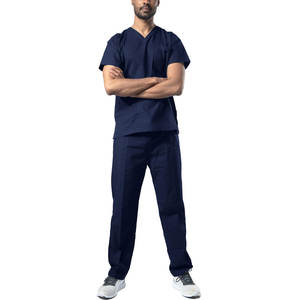 Conjunto de traje de fregado básico con ajuste relajado y bolsillo en el pecho para ropa de trabajo funcional Conjunto de traje de fregado de color personalizado - Product Image 1