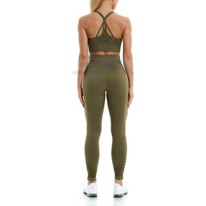 Conjunto de Yoga de 2 Piezas para Mujer, de Alta Calidad, Sin Costuras, Transpirable, Ecológico, de Spandex/Poliéster, Ropa Deportiva para Gimnasio - Product Image 4