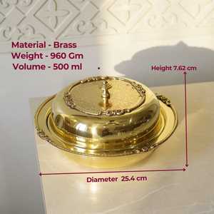 Casserole de luxe en laiton avec couvercle, fait main, type Pital Donga, pour servir des aliments chauds, décoration de table et vaisselle authentique - Product Image 3