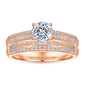 925 Sterling <b>Silver</b> Elegant Diamond Rings for Women 10K Rose Gold Plated VVS Moissanite Brilliant Cut IGI Certified Fine Jewelry - Product Image 6