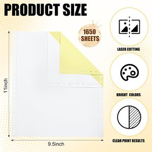 Papier d'impression sans carbone personnalisé en usine, 9,5 x 11 pouces, 2-3 feuillets perforés, pour imprimante matricielle - Product Image 5