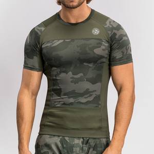 Ventes en gros de rashguards de boxe pour le kimono de jiu-jitsu, entraînement musculaire, manches courtes, extensible, séchage rapide, vêtements de sport, logo personnalisé - Product Image 6