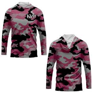 Custom Logo Fishing Hoodie Jersey <b>Performance</b> Wear Quick Dry Polyester Long Sleeve UV Sun <b>Protect</b> UPF 50 Fishing Shirts - Product Image 1