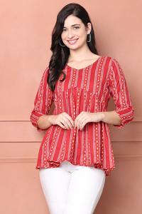 Ready Wear Western Modern Stylish Design Pure Cotton Short/Full Sleeve Short <b>Kurti</b> Top Women Special Occasion Wedding Bulk - Product Image 6