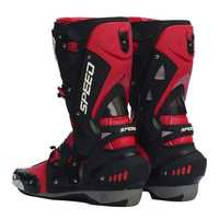 Bottes de moto personnalisées pour hommes, chaussures de moto tout-terrain, bottes d'équitation, rouge