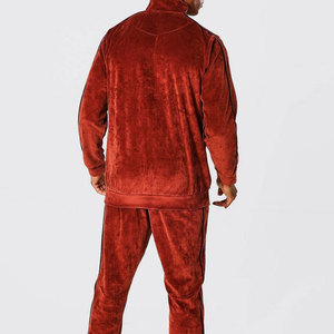 Chándal de terciopelo para hombre 2025, chándal de algodón transpirable de terciopelo, chándal ajustado liso para correr para hombre - Product Image 6