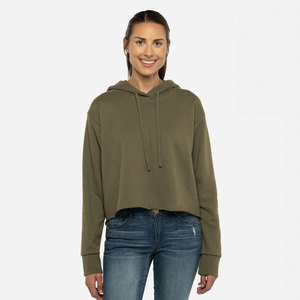 Haute qualité femmes suédé bord brut Crop Hoodie sweat à capuche court femme recadrée douceur coton, sweat à capuche coréen et pull - Product Image 5