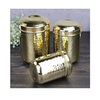 Bocaux de cuisine modernes de luxe en métal avec couvercle à charnière pour le rangement des céréales, des épices et des ingrédients secs dans le garde-manger - Écologique - Offre promotionnelle
