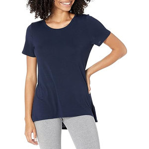 Camiseta de Mujer, Tejido Elástico Suave, Textura Aireada, Interior Liso, Contorno Flexible, Ligera, Informal, Cómoda para Uso Diario - Product Image 2