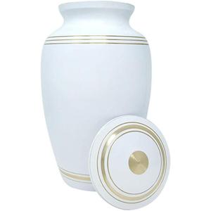 Urna de cremación de esmalte blanco, urnas para humanos, cenizas de entierro, banda de diseño de grabado personalizado, pieza de exhibición de mesa, urnas de cremación conmemorativas - Product Image 5
