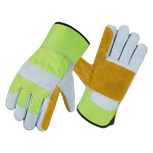 Guantes de Seguridad Personalizados de Cuero Florido Perforado Fluorescente, Protección Industrial para Manos, Material de Goma y Aramida, Dorso de Algodón - Product Image 3
