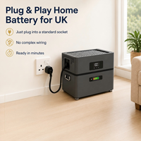 Batterie domestique à couplage CA 2400Wh, stockage solaire intelligent, IP65, empilable pour maisons photovoltaïques existantes au Royaume-Uni