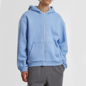 Sweat-shirts à capuche unisexes en molleton épais 100 % coton de haute qualité RTS, fermeture éclair, streetwear d'hiver, hip-hop, respirant, séchage rapide - Product Image 6