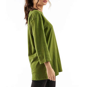 เสื้อยืดคอกลมของผู้หญิงเสื้อยืดโอเวอร์ไซส์ออกแบบโลโก้ได้ตามต้องการ - Product Image 5