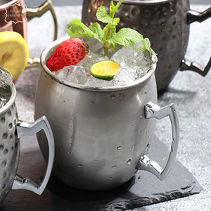 Meilleure vente Tasse à mule de Moscou faite à la main en acier inoxydable et cuivre dessus de table en verre vieilli pour café pour la rentrée - Product Image 6