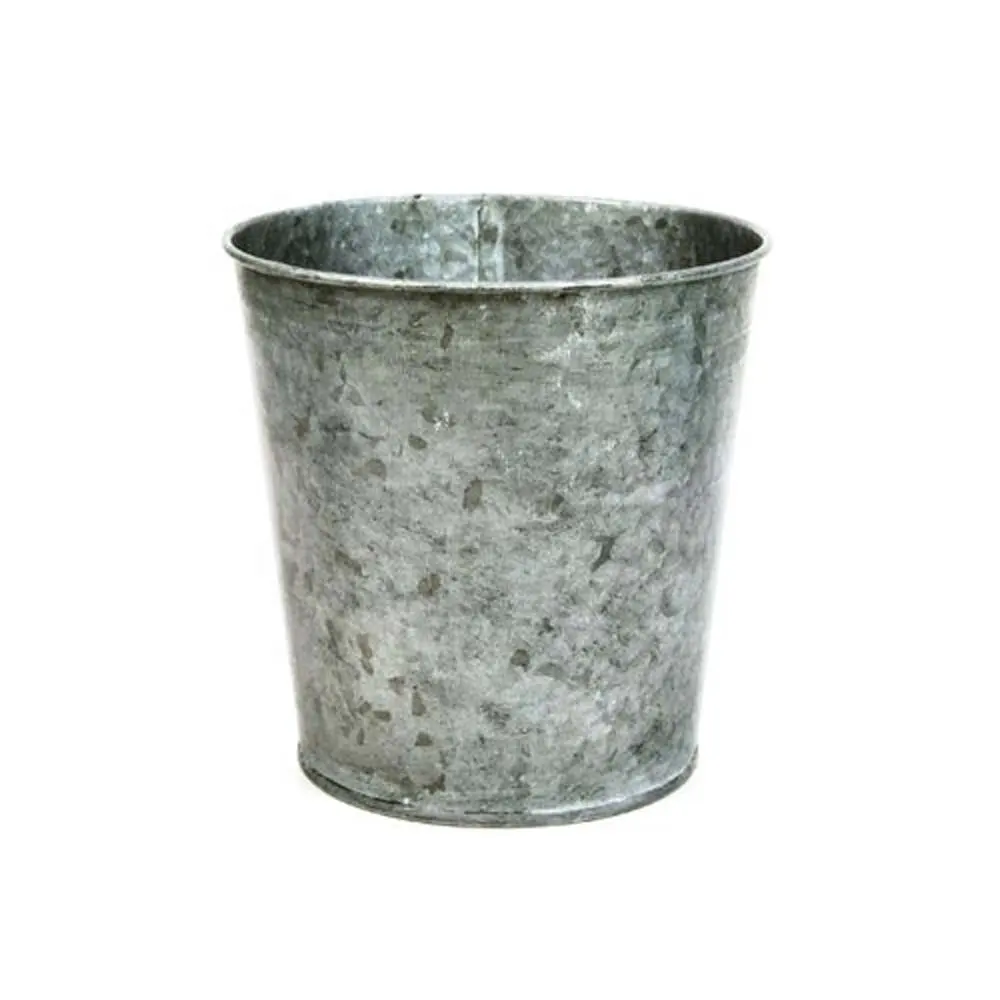 Hot Selling Wholesale Indian Manufacturer Vintage Design Anti Rust Metal Bucket Galvanized Planters for Outdoors Flower Decor