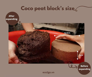 Eco2go Vietnam Vente en gros Prix compétitif Qualité supérieure Bloc de tourbe de coco biodégradable 5kg pour la plantation de fleurs Faible EC 0.5 100% - Product Image 3