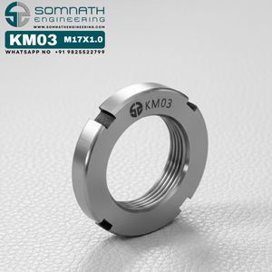 น็อตล็อคตลับลูกปืนแบบแม่นยำน็อต KM03ตลับลูกปืนเมตริกที่แม่นยำ M17X1น็อตปลอกสวมอะแดปเตอร์ - Product Image 1