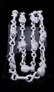 Cadena de eslabones cubanos de plata de lujo totalmente helado D Color VVS tachonado Moissanite Diamond Tester para boda - Product Image 2