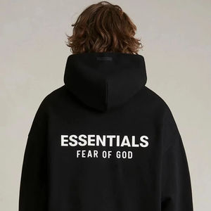 Unisex Essential Pullover <b>Hoodie</b> Custom 100% Cotton French Terry High Quality Winter Fleece with Front Logo Loose Fit for <b>Men</b> - Product Image 1