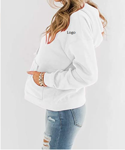 Hot Selling <b>Womens</b> Casual Hoodies Long Sleeve Solid <b>Lightweight</b> Pullover Tops Loose <b>Sweatshirt</b> With Pocket - Product Image 2