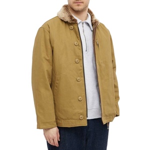 แจ็กเก็ตผ้าแคนวาสทำงานแบบรูดซิปขึ้นบุผ้าซับในเสื้อแจ็คเก็ตช่างพิมพ์โลโก้ตามสั่ง - Product Image 3