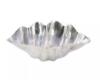Bol en forme de coquille d'huître en métal, décoration de table, bol à fruits secs en aluminium, vaisselle de luxe pour les fêtes, passe au lave-vaisselle, logo gravé au laser, poli