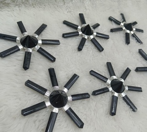 Générateur d'énergie étoilée en tourmaline noire, objet décoratif pour la maison, protection Feng Shui, artisanat en pierres précieuses polies - Product Image 1