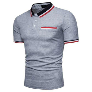 Polo en coton 100% pour homme avec motif personnalisé et solide, tenue décontractée - Product Image 3