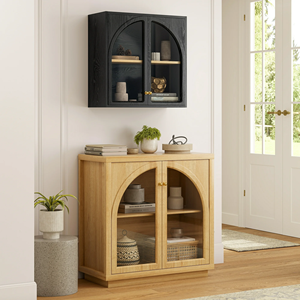 Armoire murale de salle de bain, armoire à pharmacie avec porte en acrylique cintrée, armoire de rangement au-dessus des toilettes avec étagère réglable pour salle de bain - Product Image 2