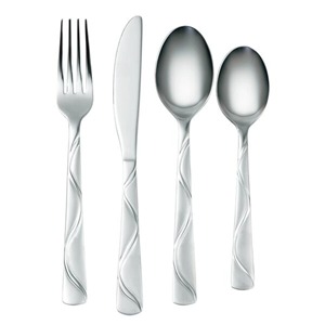 Stainless Steel Set Of 4 Flatware Spoon Knife Fork <b>Used</b> In Kitchenware Tabletop Cafe Home Red Color Coated Cutlery Flatware - Product Image 2