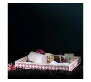 Incrustaciones de hueso personalizadas bandeja India hecha a mano en varios colores mejor venta bandeja de servicio con incrustaciones de hueso nuevas incrustaciones de hueso - Product Image 1