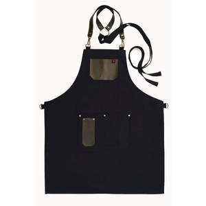 Delantal de Mezclilla Negro Gretel para Uniformes de Restaurante y Bar - Product Image 2