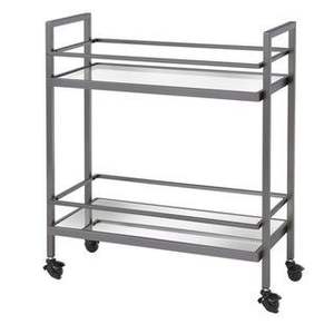 Chariot de service de luxe en métal à 3 niveaux avec plateaux en métal pour un service de boissons sophistiqué et un style intérieur moderne - Product Image 3