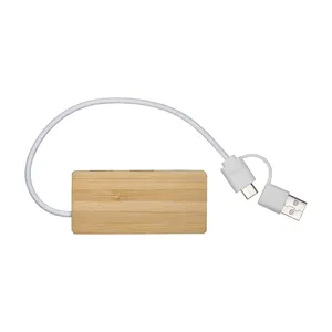 Hub USB in Bambù Personalizzato, Gadget Promozionale per Arredamento Unico Ufficio o Casa - Product Image 2